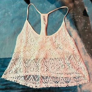 off-white lace crop top🤍